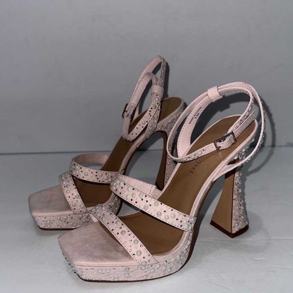 Madden Girl Zanee Heels 8.5 M Petal Pink Platform Sandals Wedding Guest Dressy - Picture 4 of 9